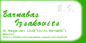 barnabas izsakovits business card